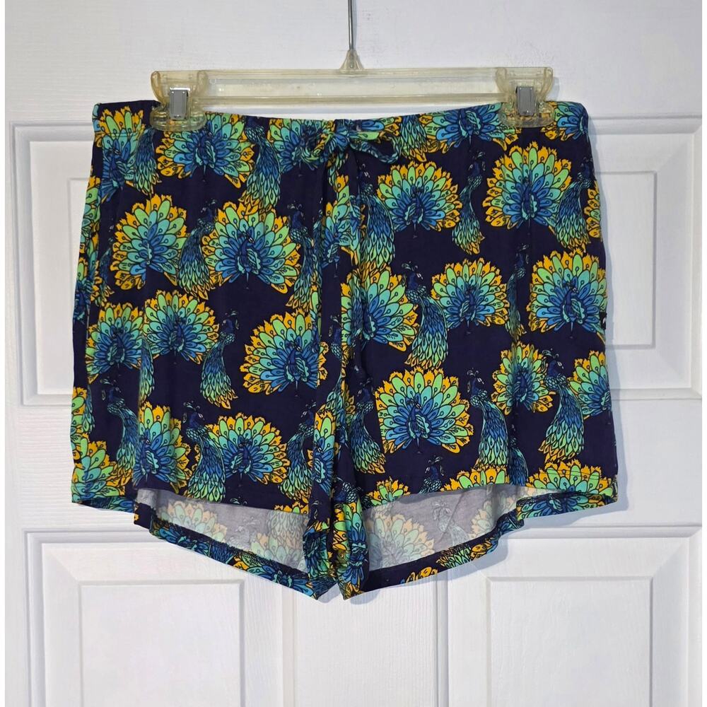 MeUndies Pajama/Lounge Shorts Peacock Print Woman's‎ Size Medium
